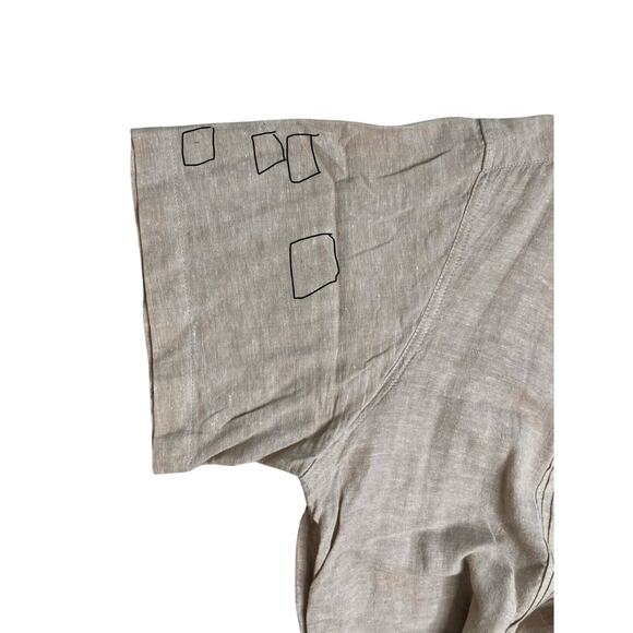 Saddlebread Cuban Pleated Lightweight Tan Linen Shirt X LARGE Cruisewear Summer - Picture 6 of 8